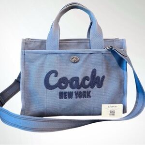 COACH Canvas Cargo Tote Bag w/ Detachable Crossbody/Shoulder Strap, EUC
